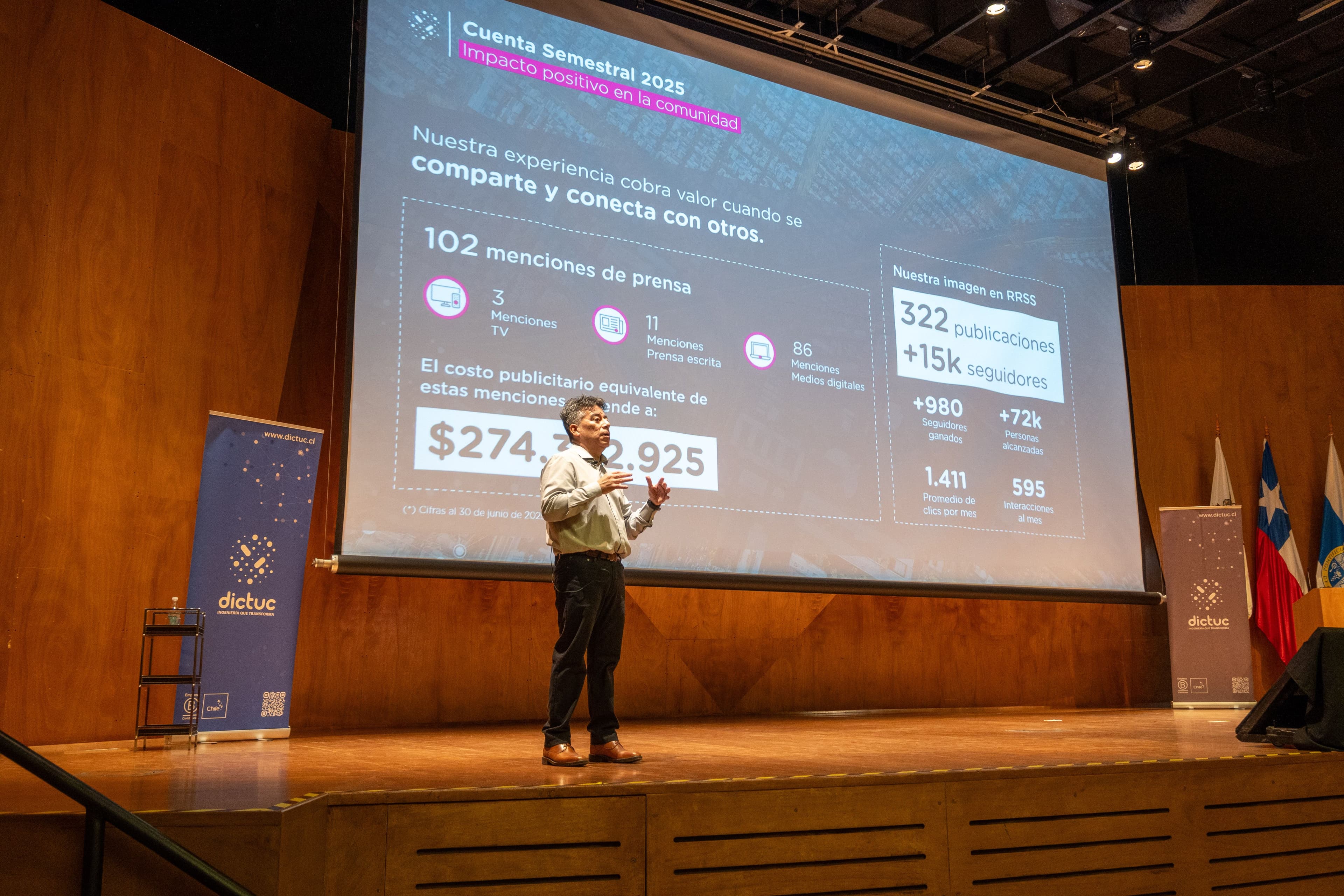 Dictuc realiza su Cuenta Semestral 2025 y otorga reconocimiento por años de servicio 